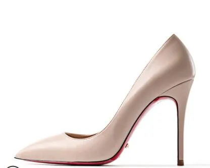 Red Bottom Shoes Women Sexy Pumps Genuine Leather High Heeled shoes Thin Heel Wedding Red Bottom Pointed Toe Stilettos Party OL