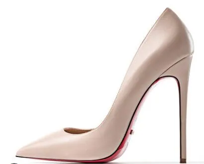 Red Bottom Shoes Women Sexy Pumps Genuine Leather High Heeled shoes Thin Heel Wedding Red Bottom Pointed Toe Stilettos Party OL
