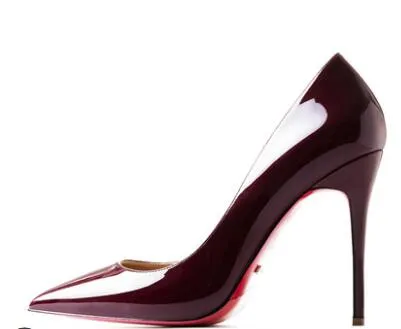 Red Bottom Shoes Women Sexy Pumps Genuine Leather High Heeled shoes Thin Heel Wedding Red Bottom Pointed Toe Stilettos Party OL