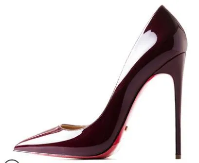 Red Bottom Shoes Women Sexy Pumps Genuine Leather High Heeled shoes Thin Heel Wedding Red Bottom Pointed Toe Stilettos Party OL