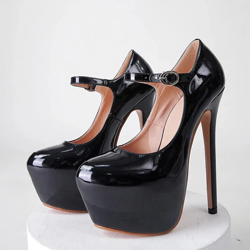 Red High Heels Platform Pumps for Women - 17cm