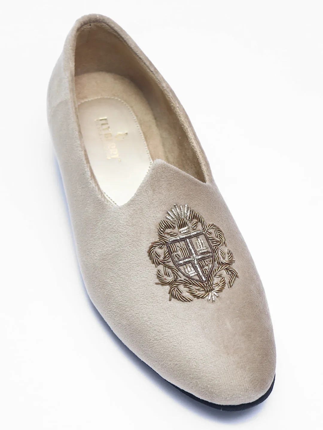 Refined Whitish Work Heavy Jooti for Men