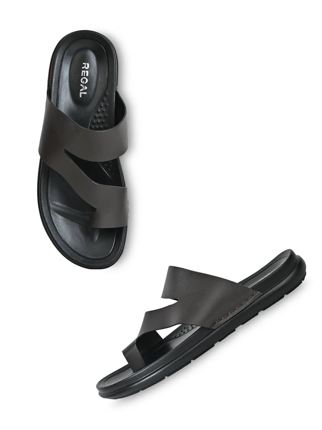 Regal Brown Men Casual Leather Sandals