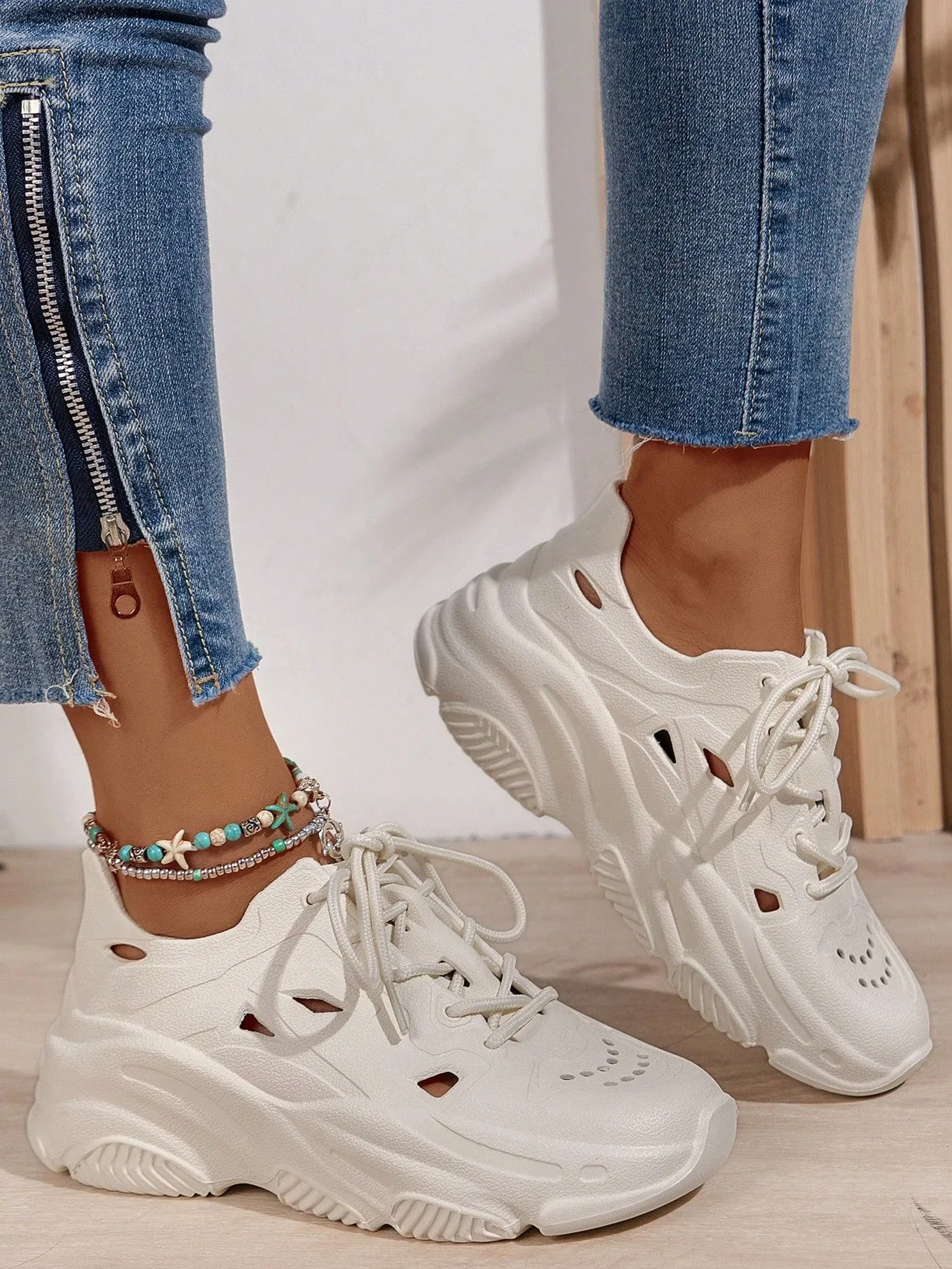 Removable Insole Lightweight Casual Athletic Shoes