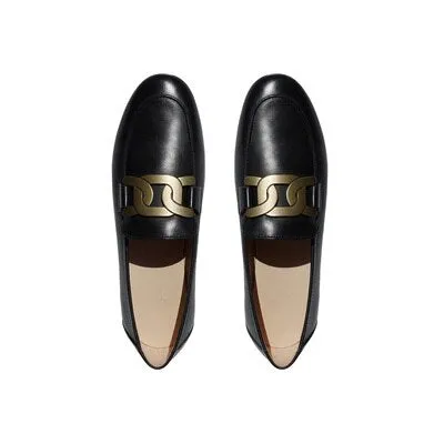 Retro British Style Metal Flat Shoes