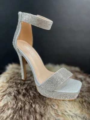 Reyna Silver Rhinestone Heels