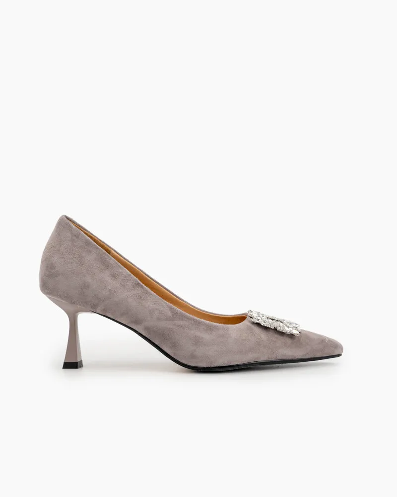 Rhinestone Decor Pointed Toe Stiletto Heeled Pumps
