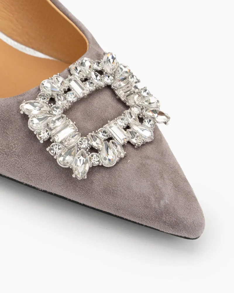 Rhinestone Decor Pointed Toe Stiletto Heeled Pumps