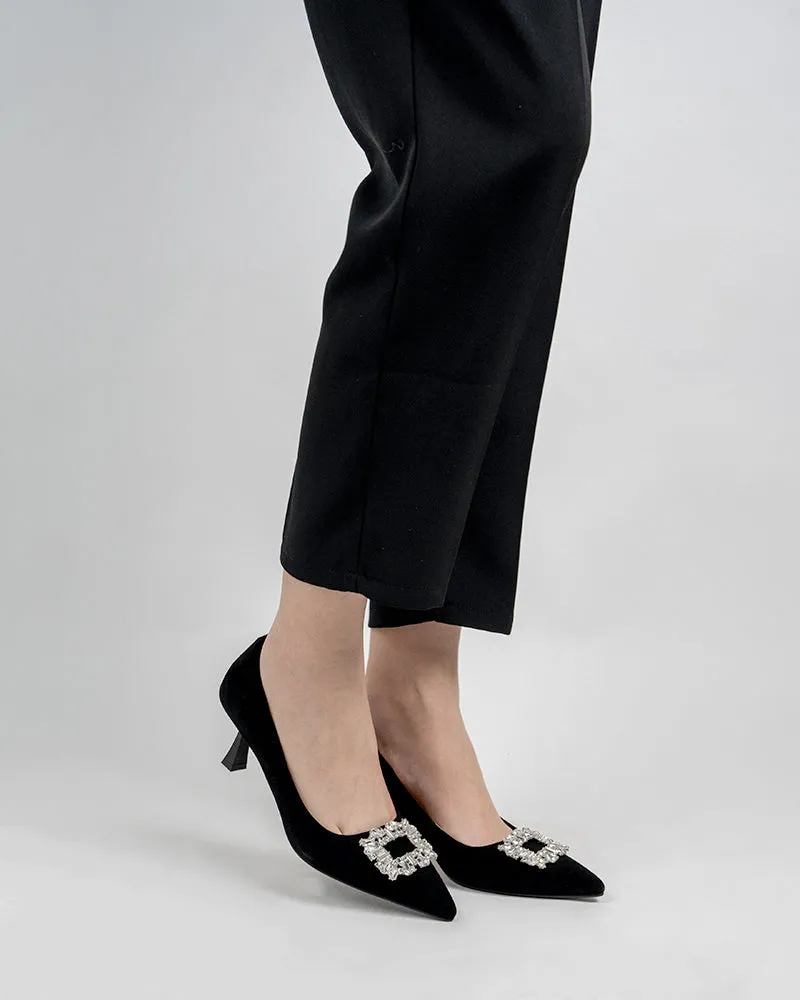 Rhinestone Decor Pointed Toe Stiletto Heeled Pumps