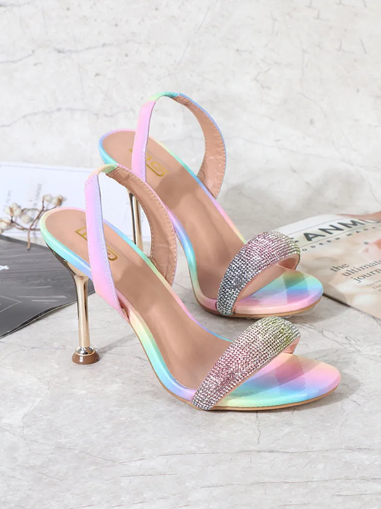 Rhinestone Ombre Strap Stiletto Heel