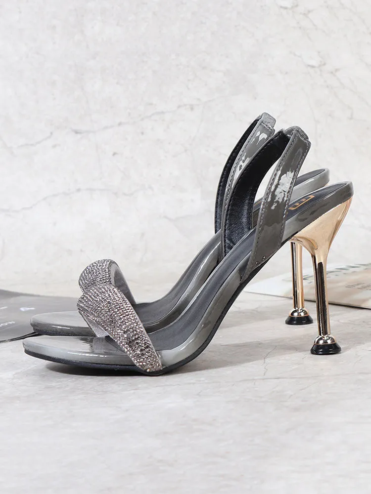 Rhinestone Ombre Strap Stiletto Heel