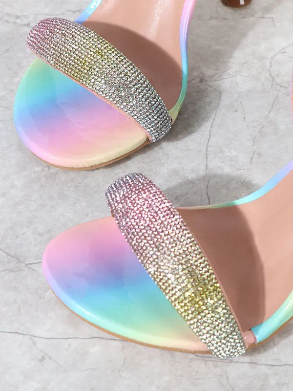 Rhinestone Ombre Strap Stiletto Heel