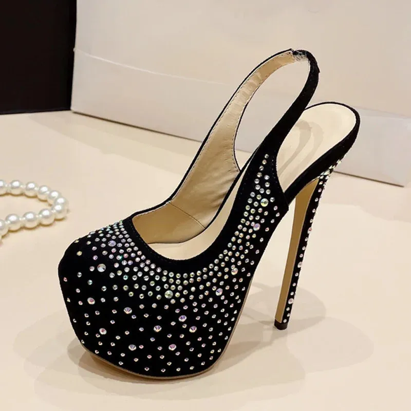 Rhinestone Platform Pumps for Women on the Runway