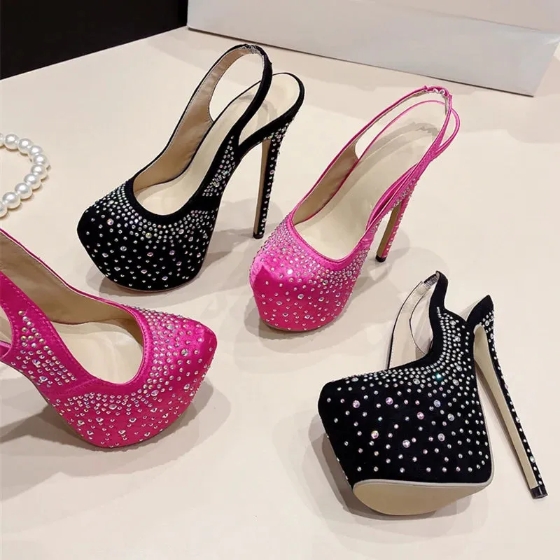 Rhinestone Platform Pumps for Women on the Runway