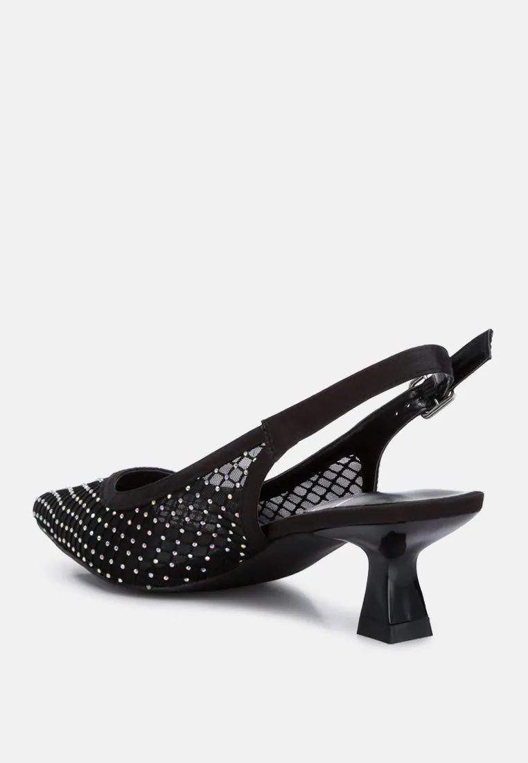 Rhinestone Slingback Mules By Ruw