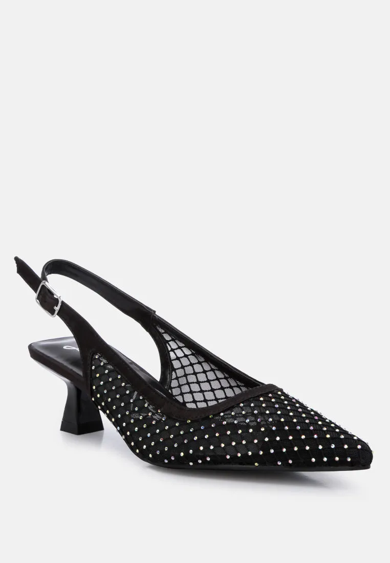 Rhinestone Slingback Mules By Ruw