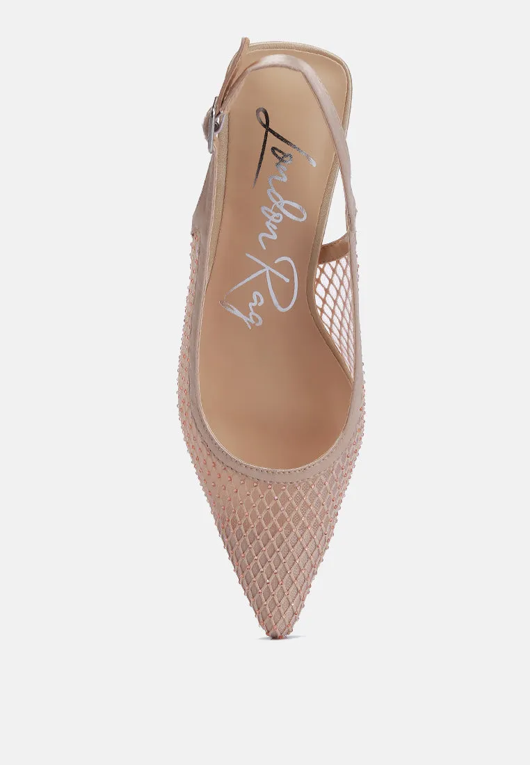 Rhinestone Slingback Mules By Ruw