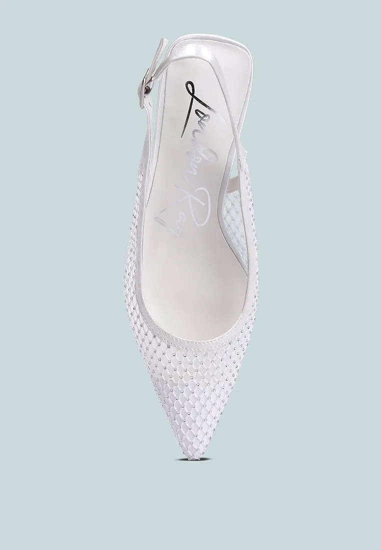 Rhinestone Slingback Mules By Ruw