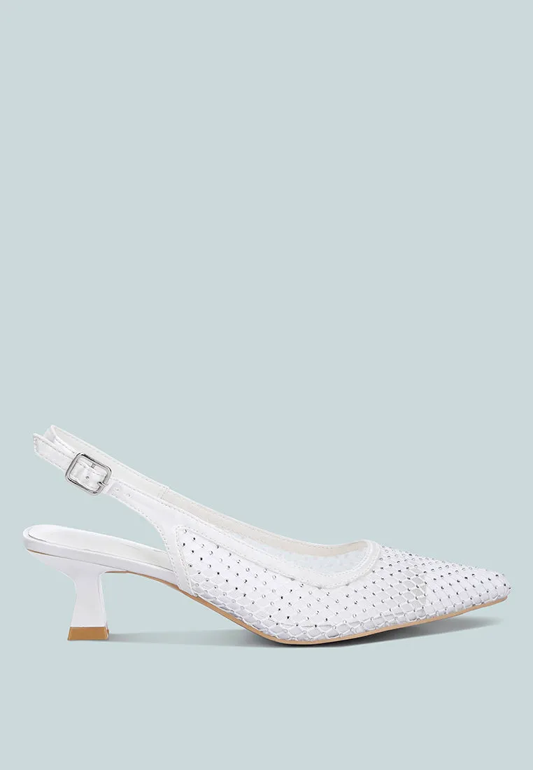 Rhinestone Slingback Mules By Ruw