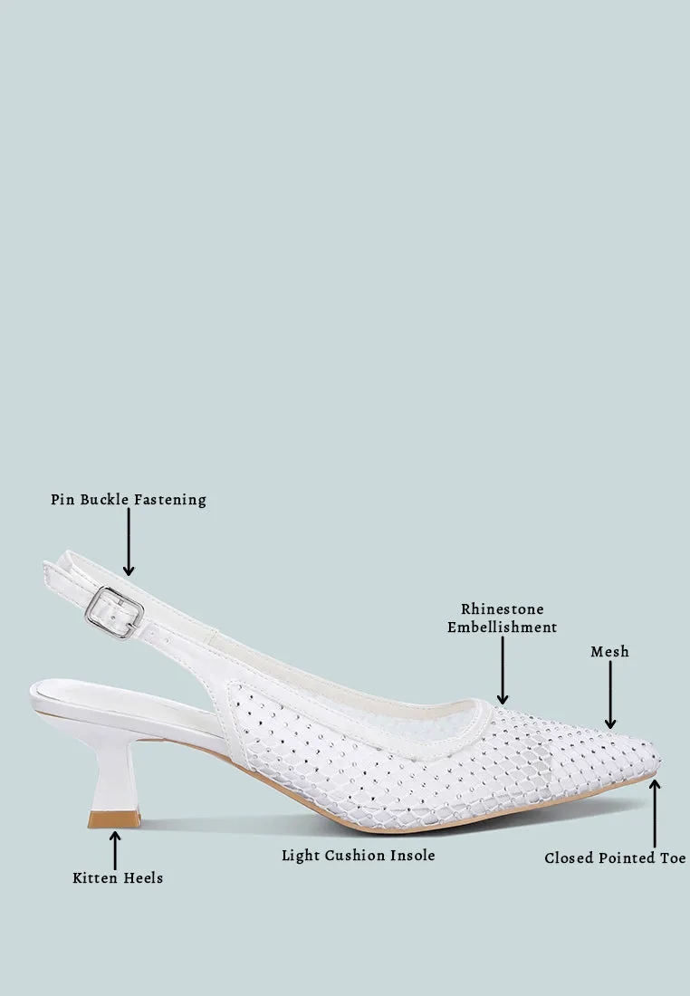Rhinestone Slingback Mules By Ruw