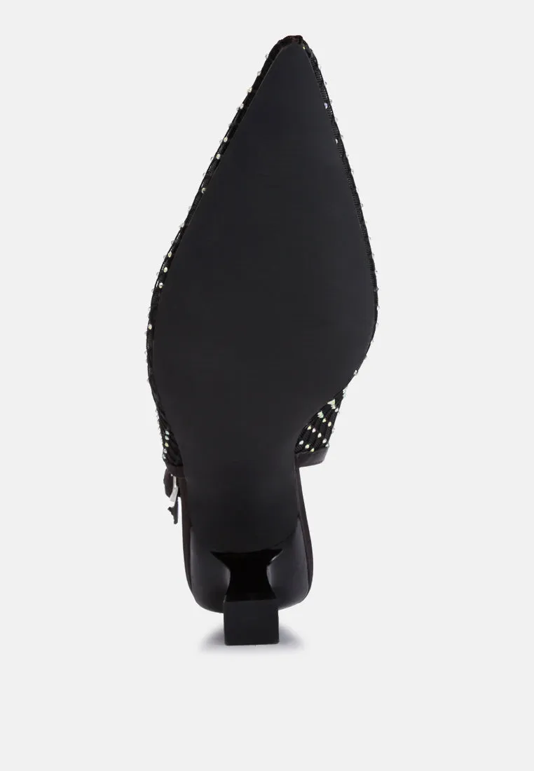 Rhinestone Slingback Mules By Ruw