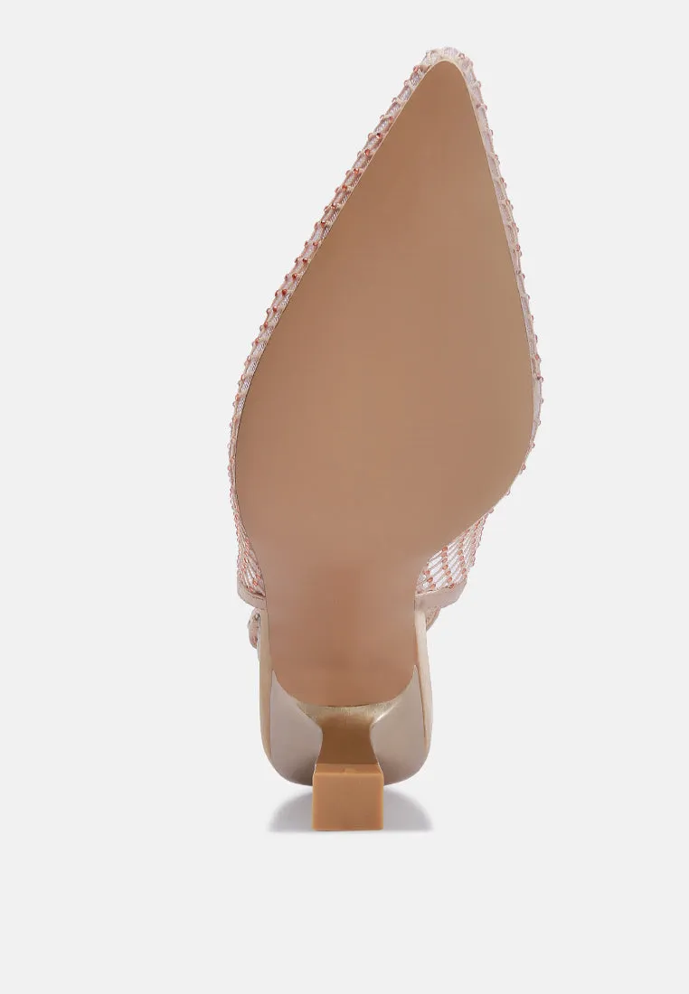 Rhinestone Slingback Mules By Ruw