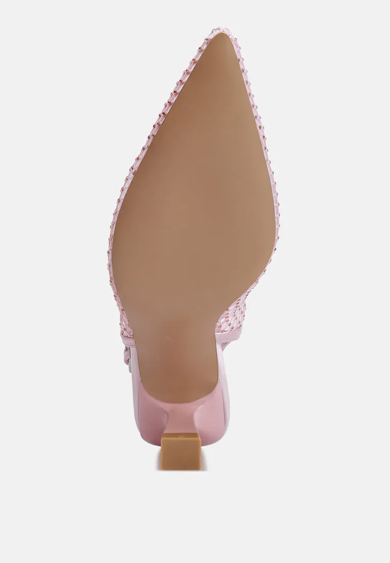 Rhinestone Slingback Mules By Ruw