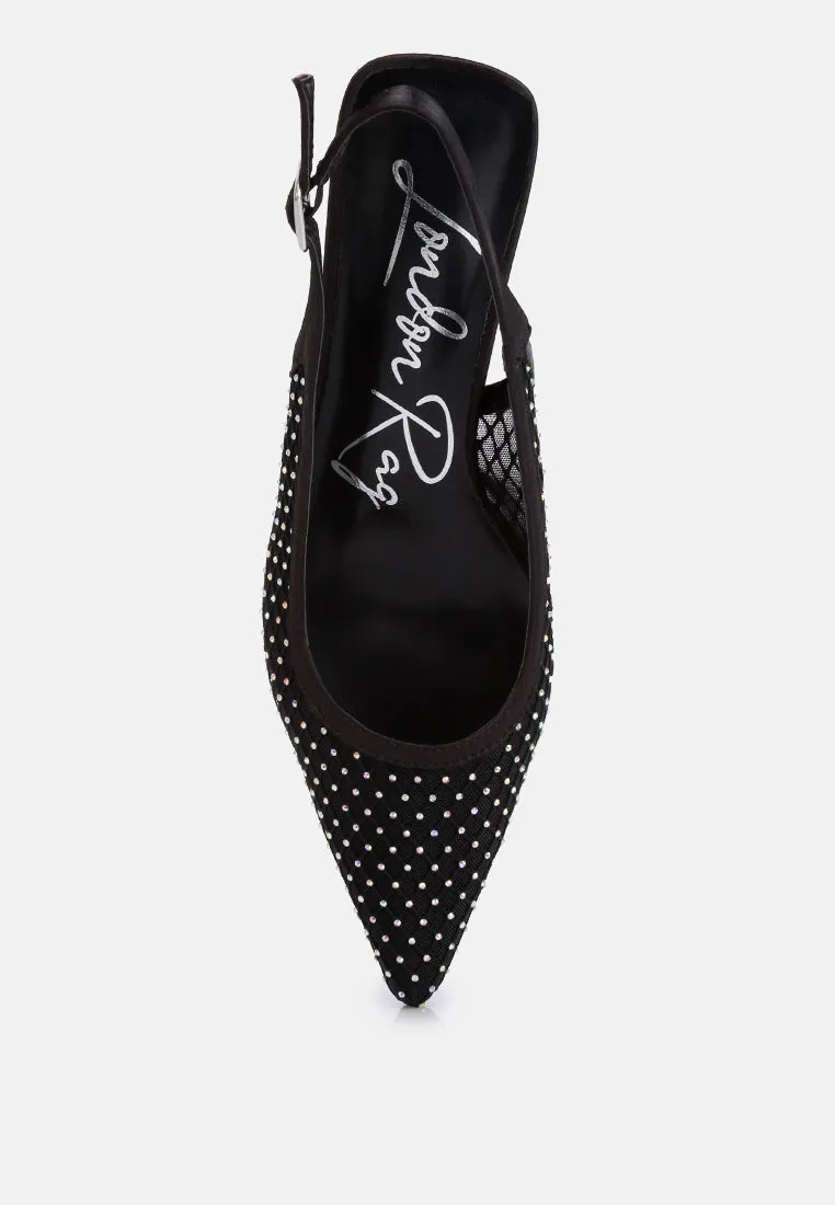 Rhinestone Slingback Mules By Ruw