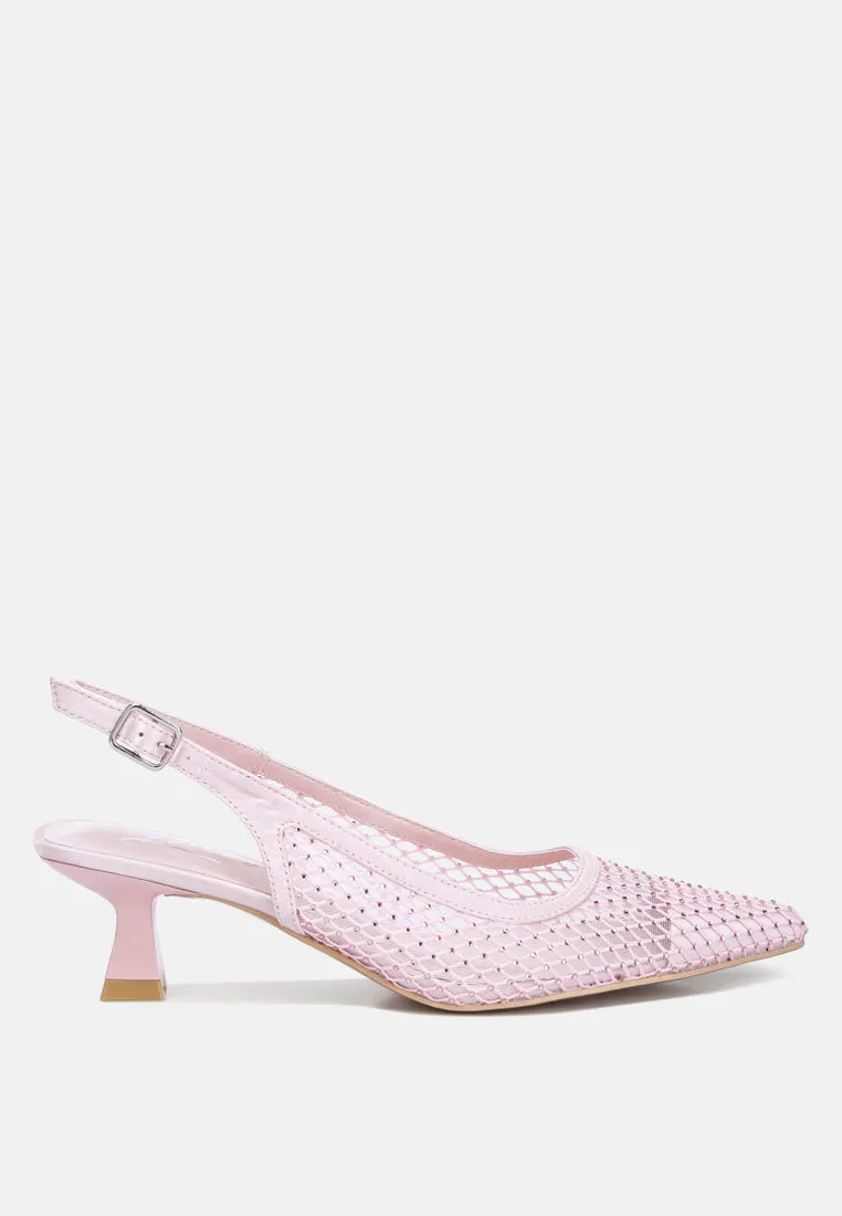 Rhinestone Slingback Mules By Ruw