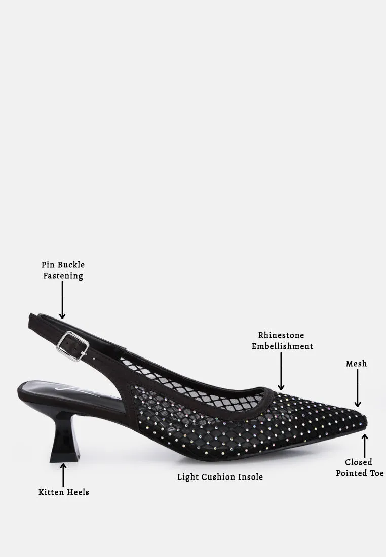 Rhinestone Slingback Mules By Ruw