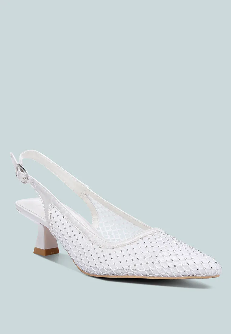 Rhinestone Slingback Mules By Ruw