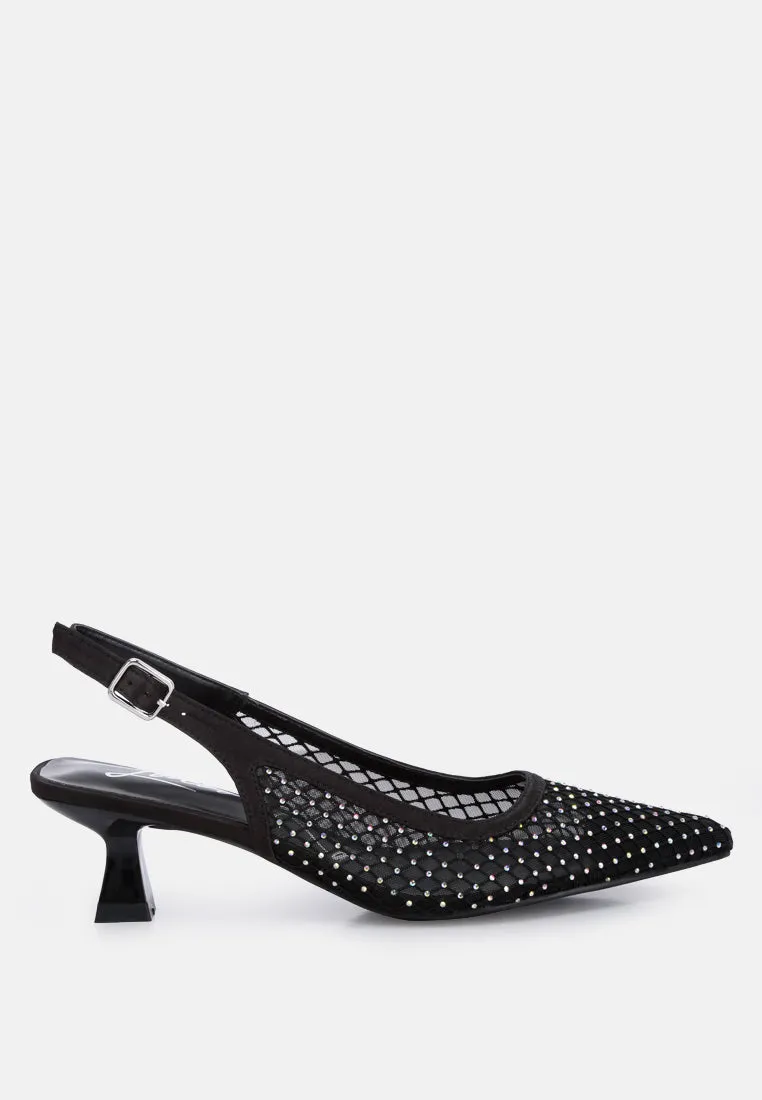 Rhinestone Slingback Mules By Ruw