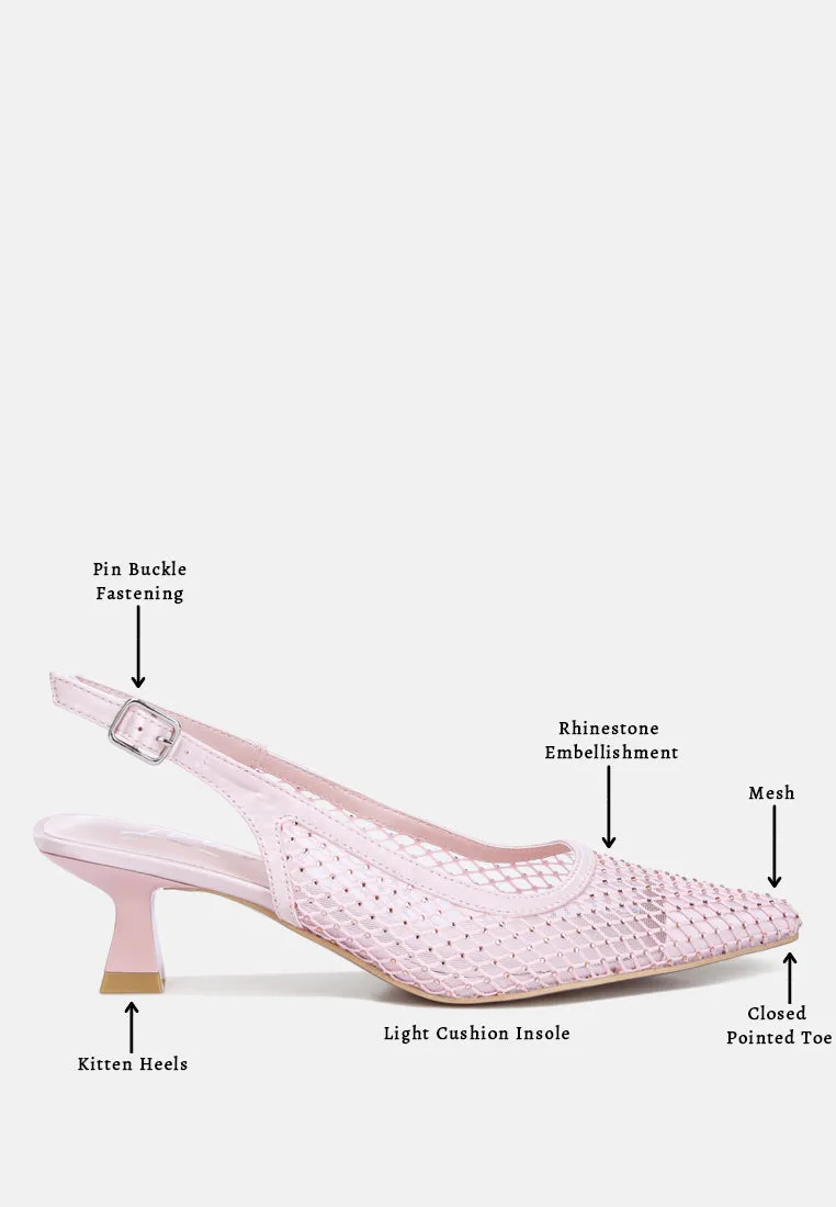Rhinestone Slingback Mules By Ruw