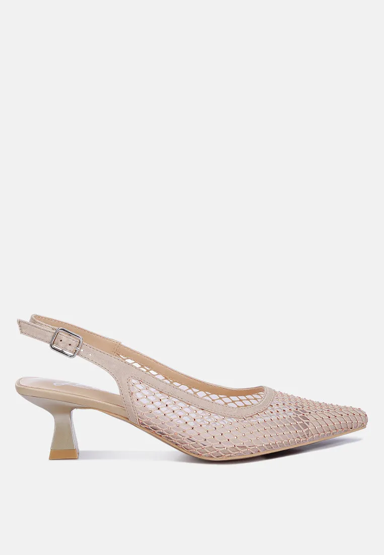 Rhinestone Slingback Mules By Ruw
