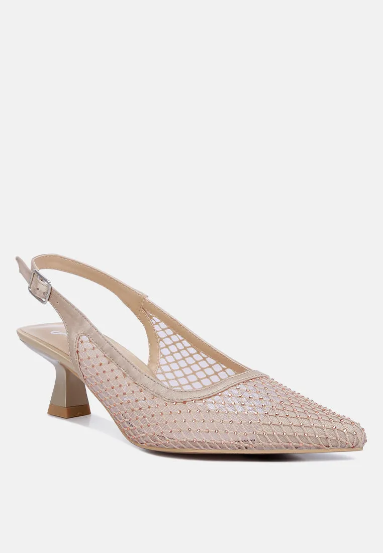 Rhinestone Slingback Mules By Ruw