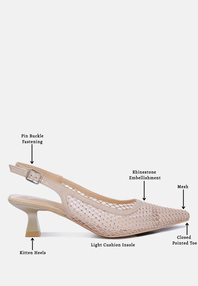 Rhinestone Slingback Mules By Ruw