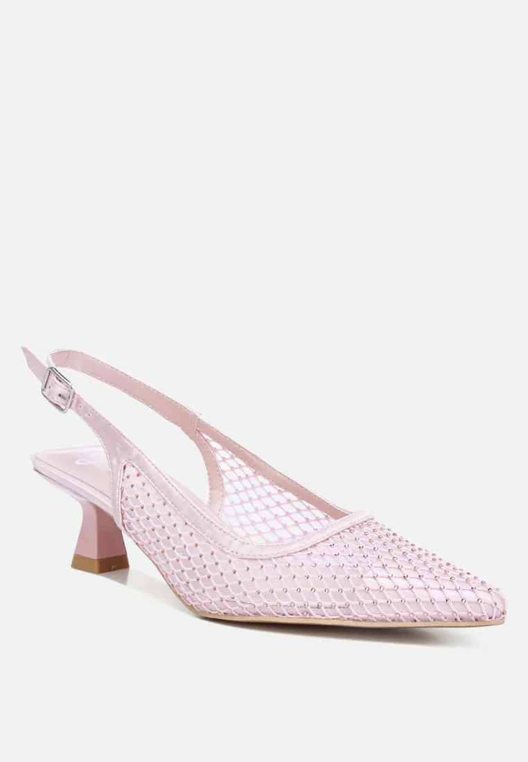 Rhinestone Slingback Mules By Ruw