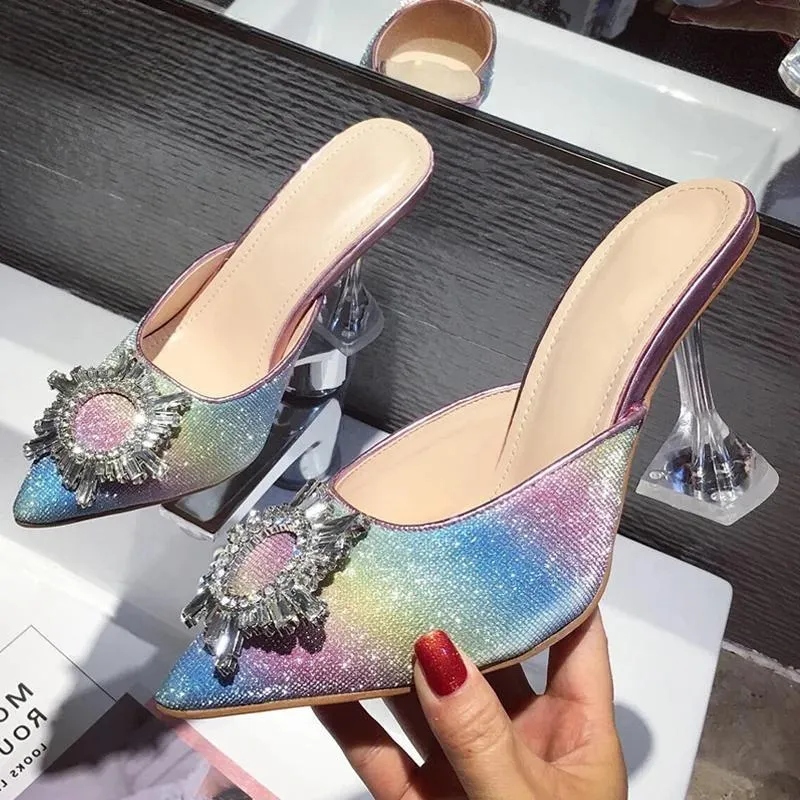 Rhinestone Women Pumps Sandals Elegant Pointed Toe High Heels
