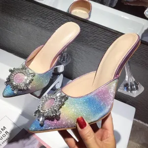 Rhinestone Women Pumps Sandals Elegant Pointed Toe High Heels