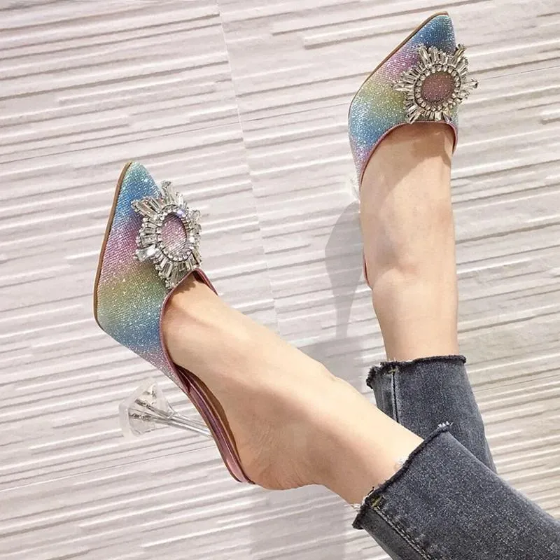 Rhinestone Women Pumps Sandals Elegant Pointed Toe High Heels