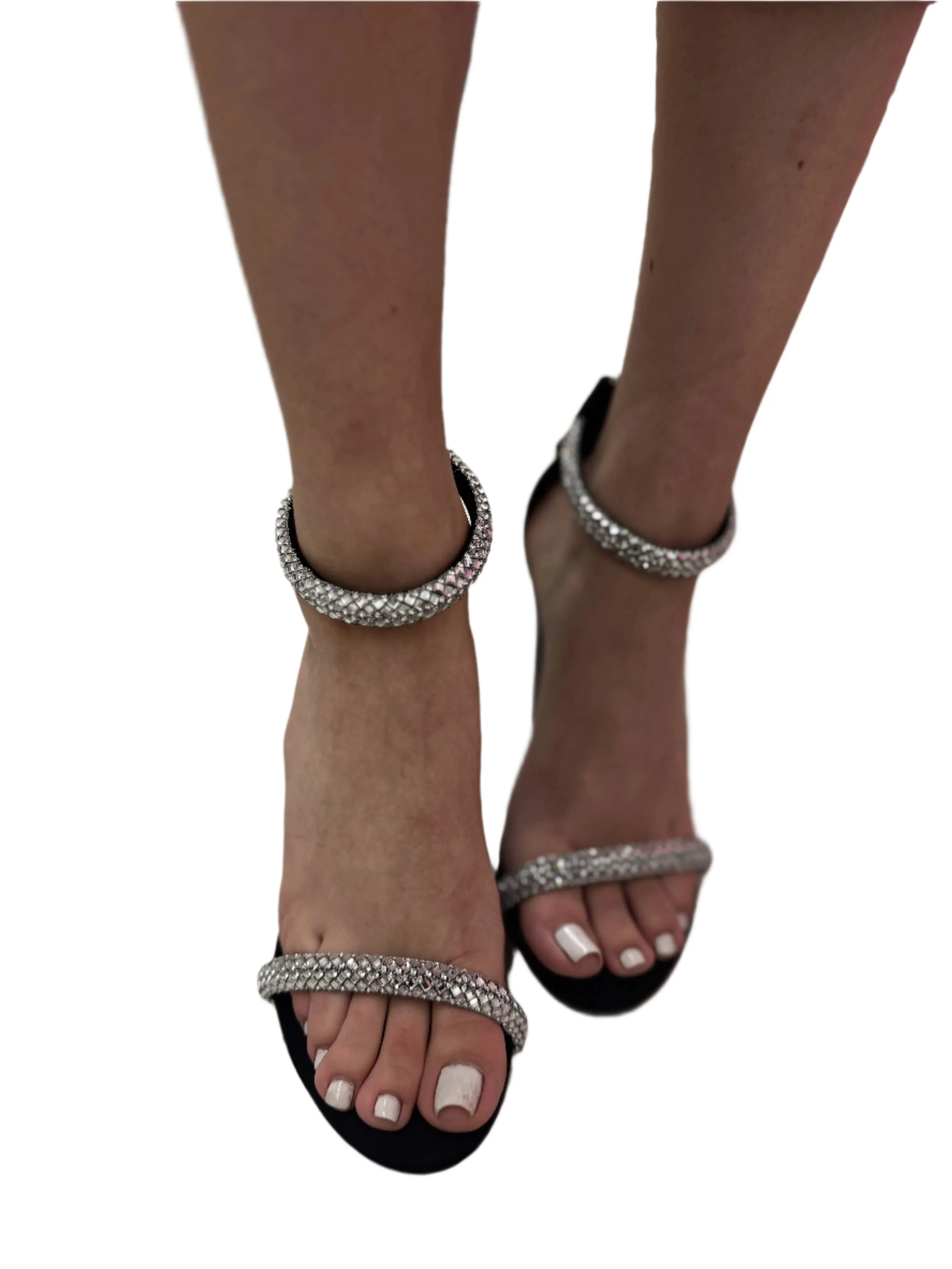RHINESTONED BLOCK HEEL MORRIS-611