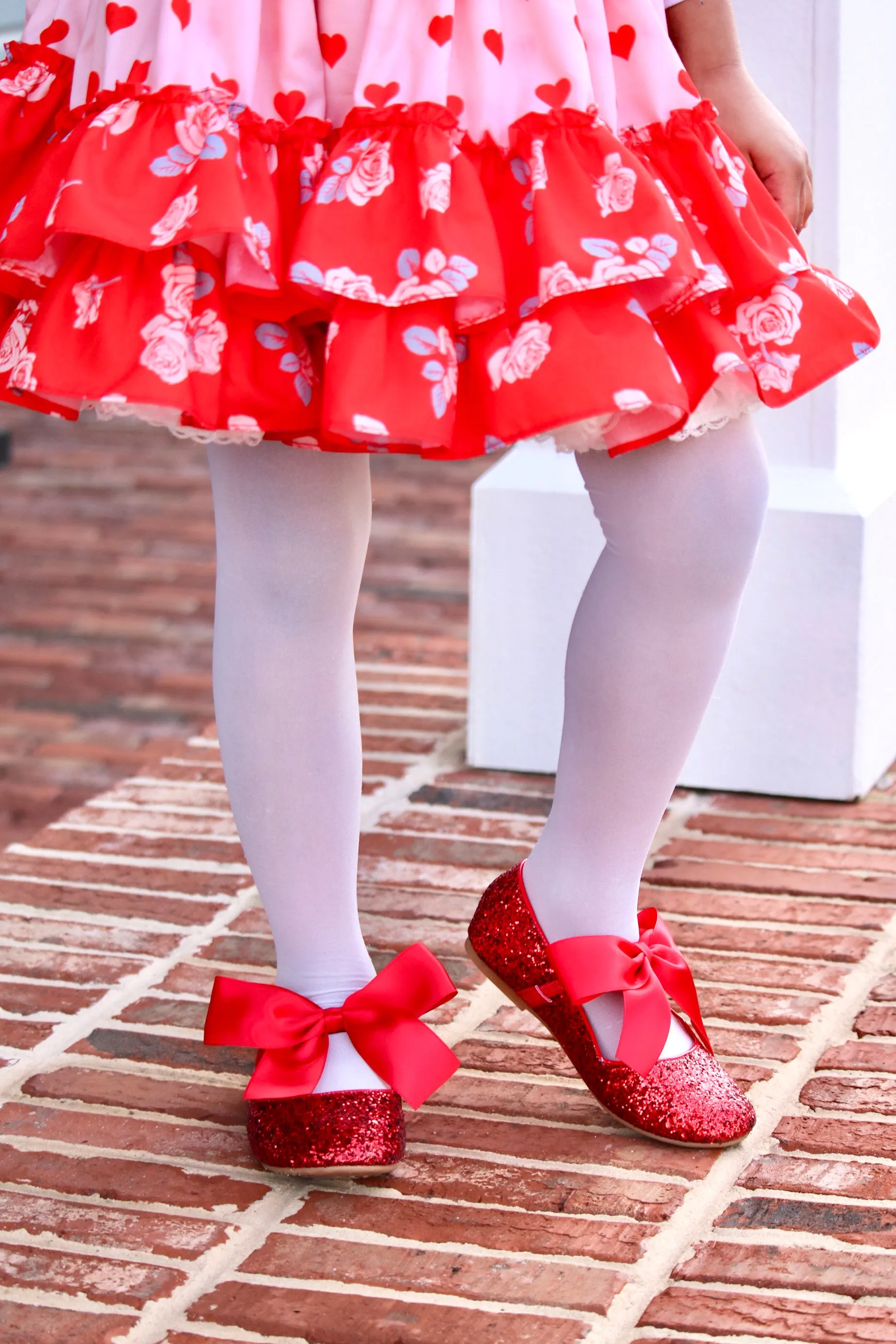 Rock Glitter Maryjane Flats with Satin Bow