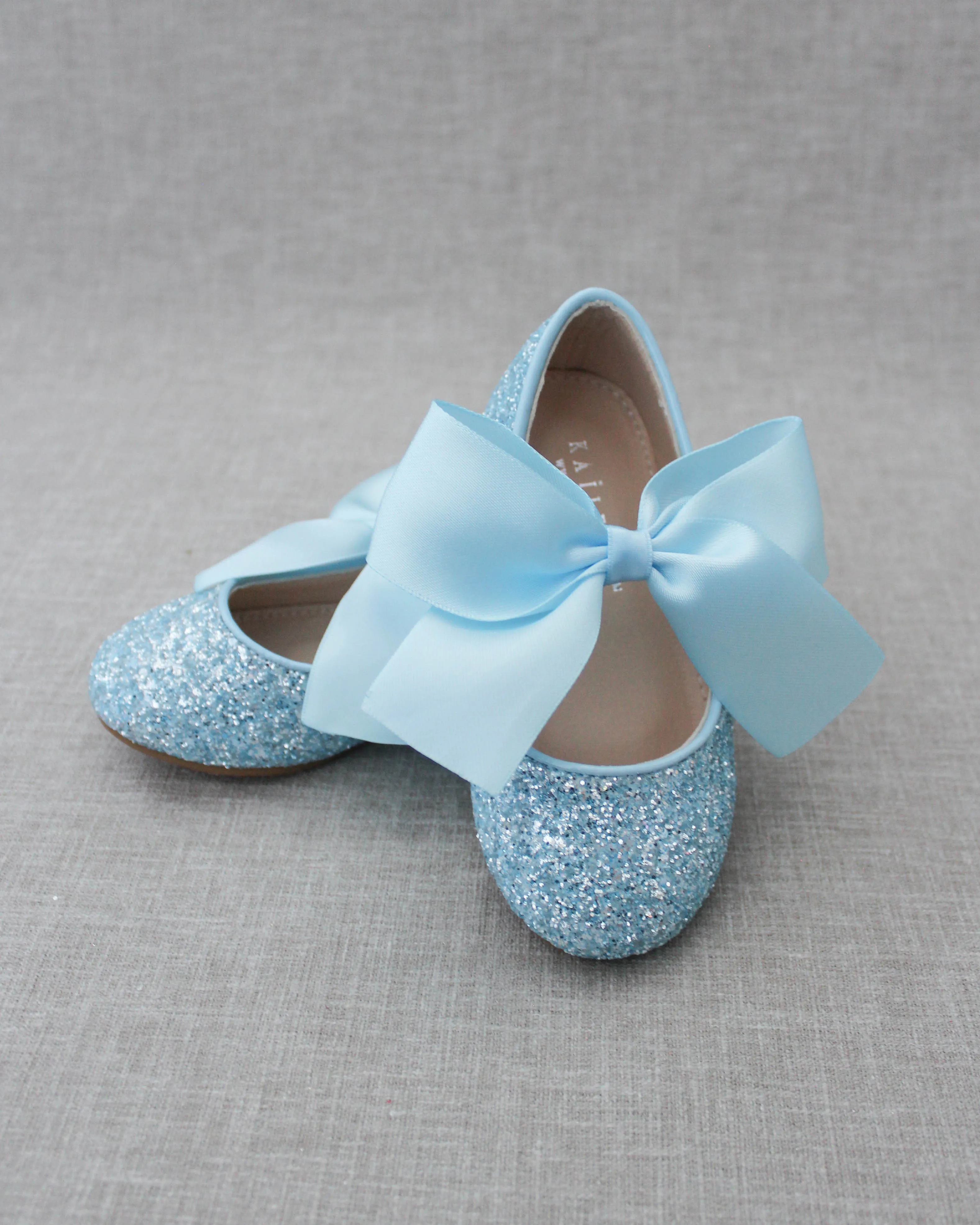 Rock Glitter Maryjane Flats with Satin Bow