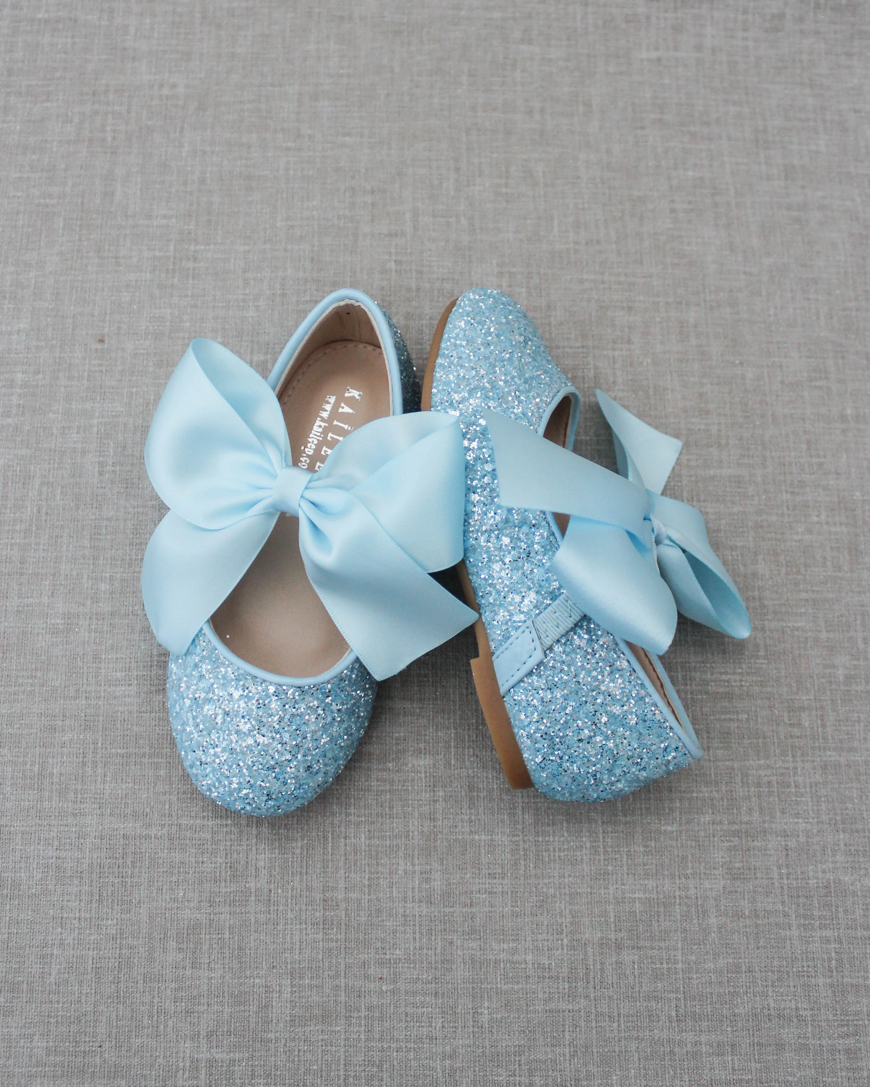 Rock Glitter Maryjane Flats with Satin Bow