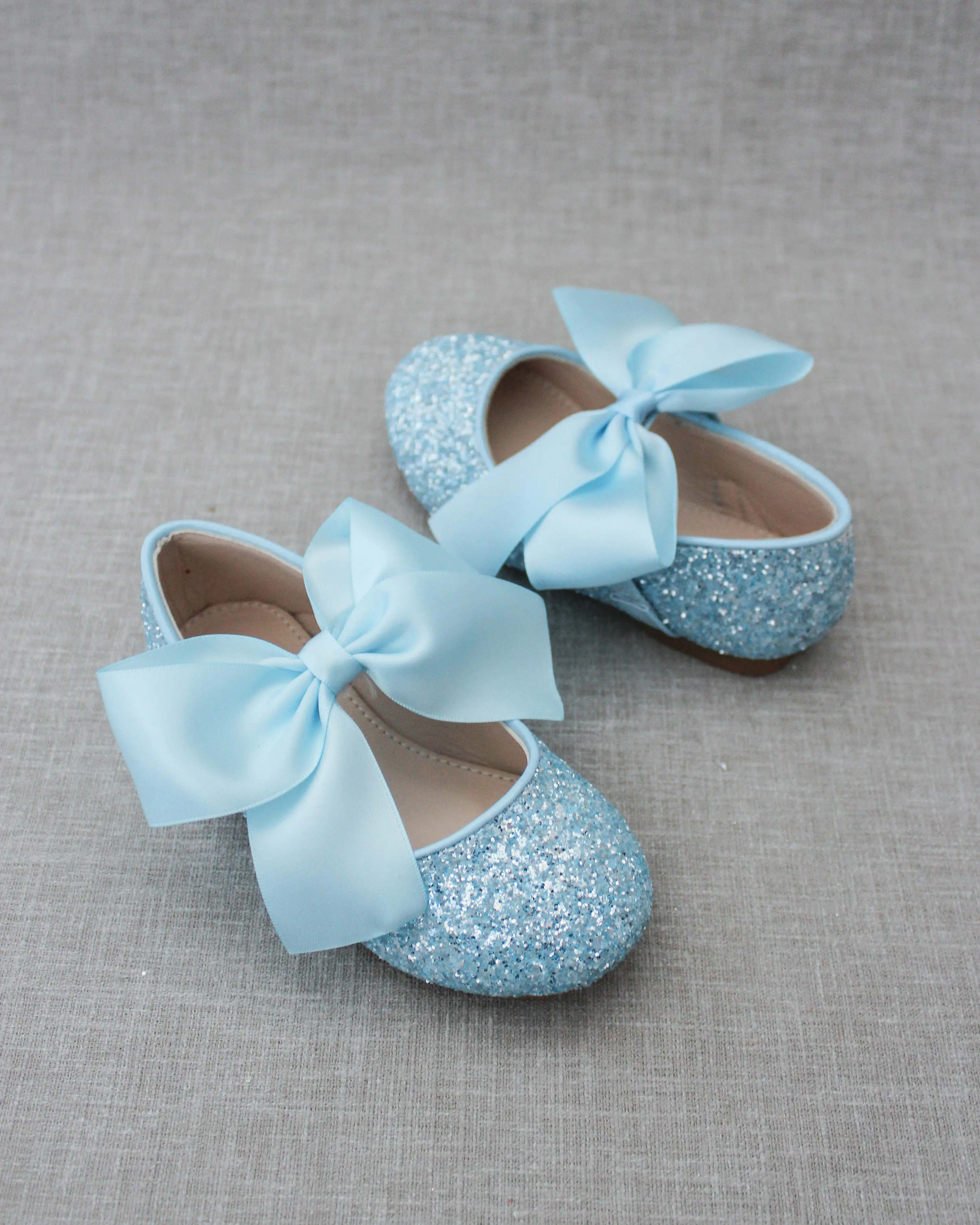 Rock Glitter Maryjane Flats with Satin Bow