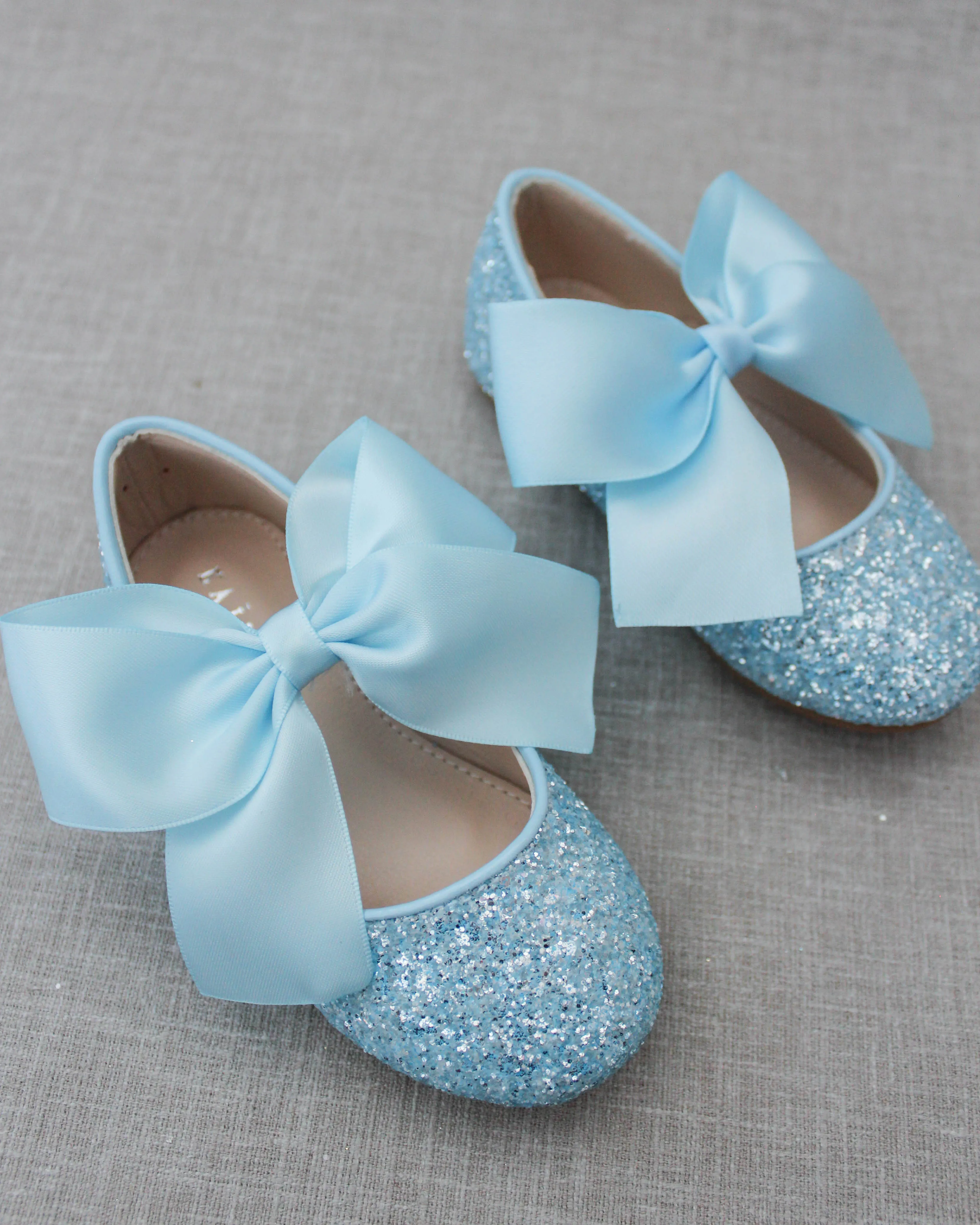 Rock Glitter Maryjane Flats with Satin Bow