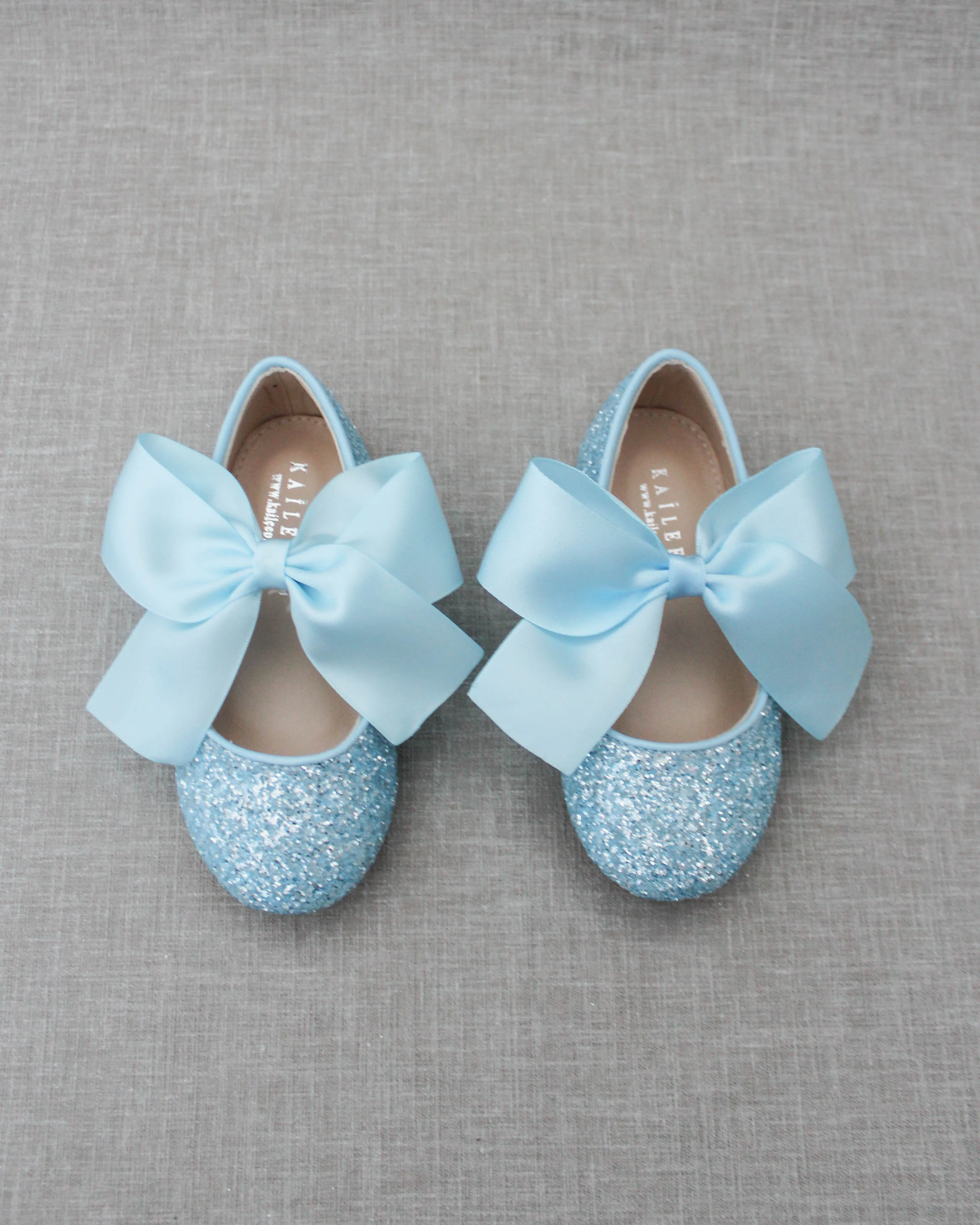 Rock Glitter Maryjane Flats with Satin Bow
