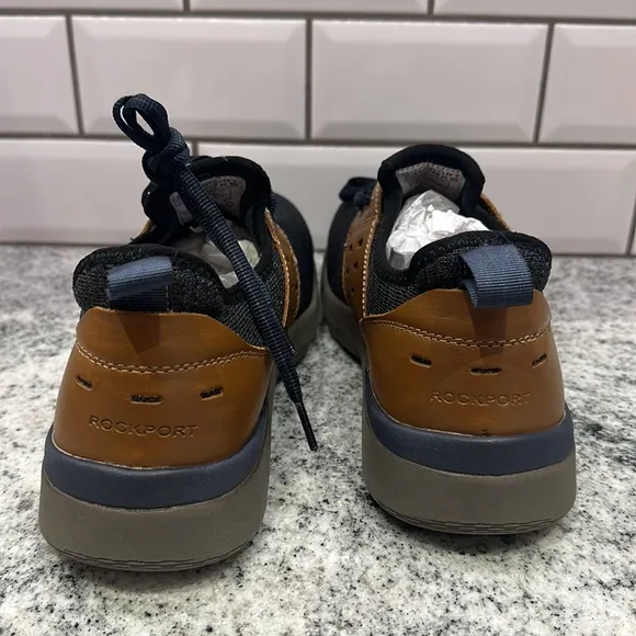 Rockport Works Mens Shoes size 8M Two Tone truFLEX New‎ Composite Toe Oil Slip