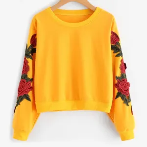 Rose Applique Sweatshirt