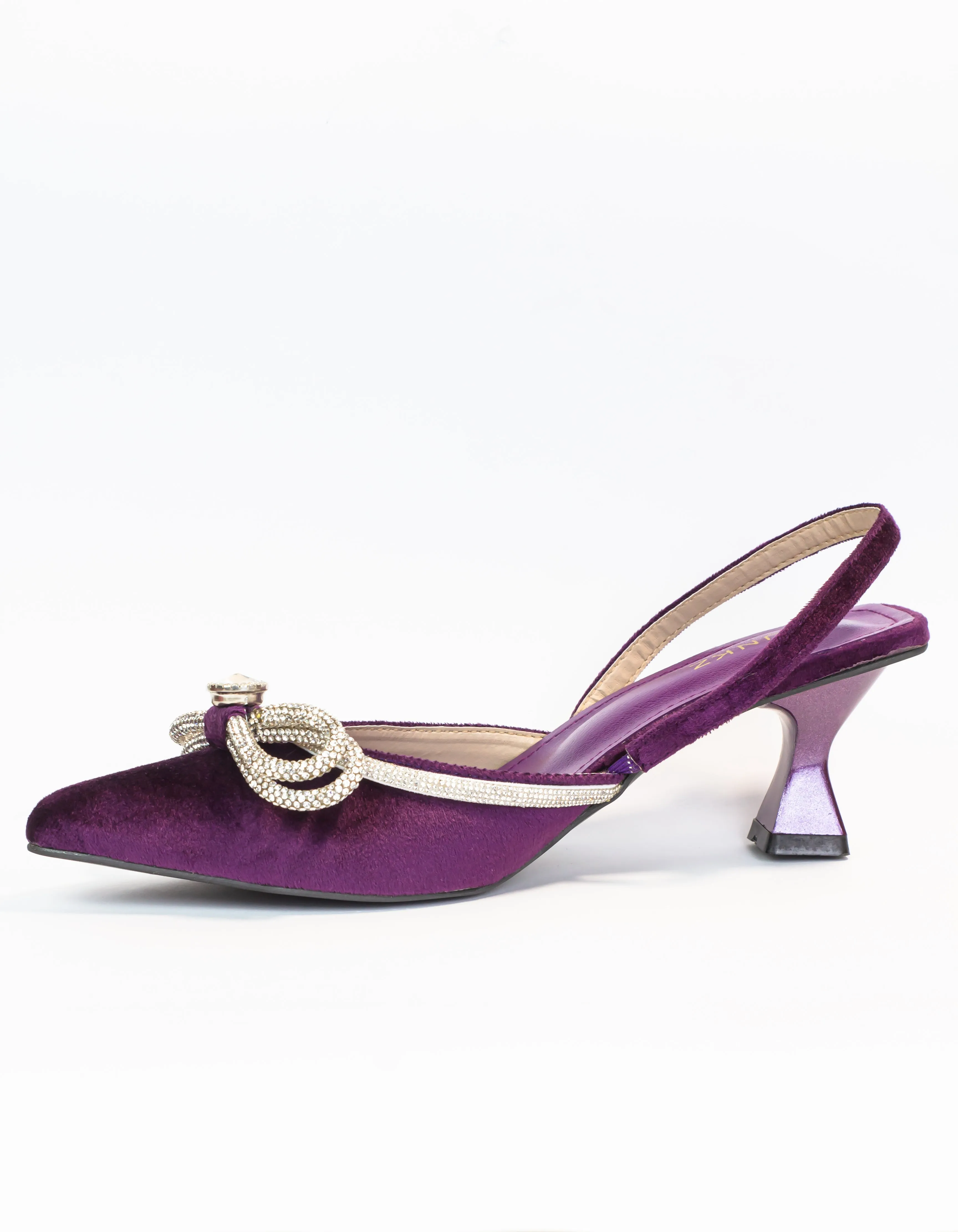 Roxa Bowknot Clear Heels Crystal Slingback Sandals - 11011